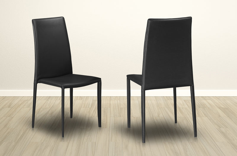 T3260 - Six Dining Chairs, Black or Espresso Leatherette