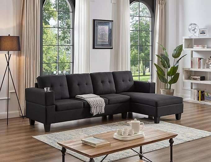 6212 Diamond Fabric Reversible Sectional