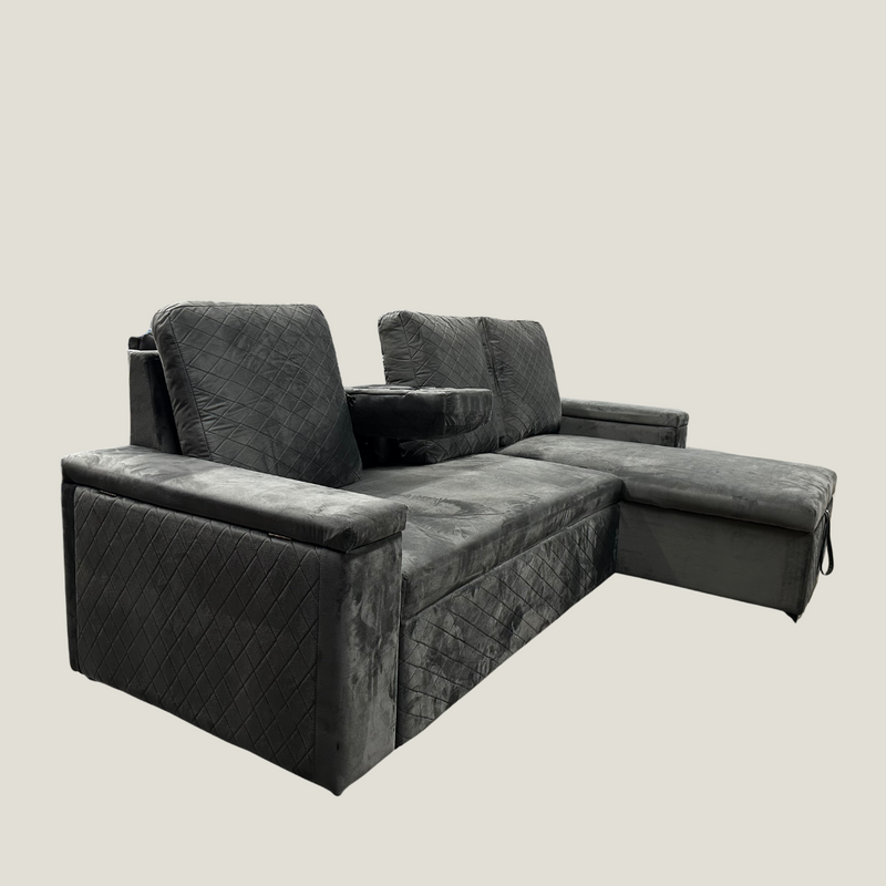 Floger Sofa Bed - Grey Velvet