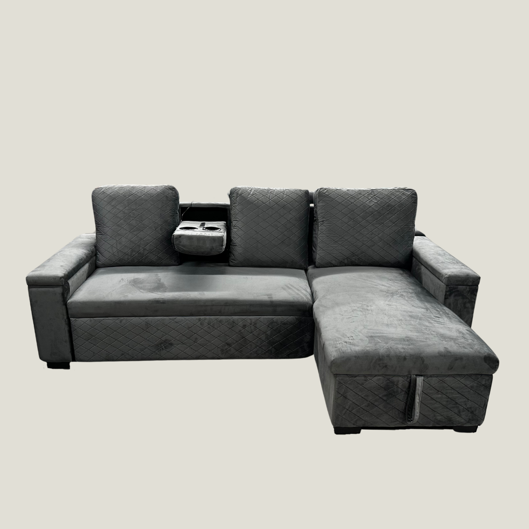 Floger Sofa Bed - Grey Velvet