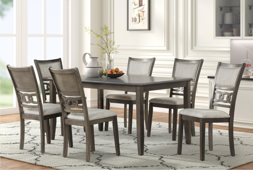 LUCA – 7-Piece Dining Set, Grey Finish