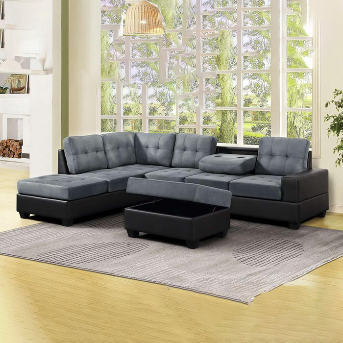 Roma Grey Reversible Sectional