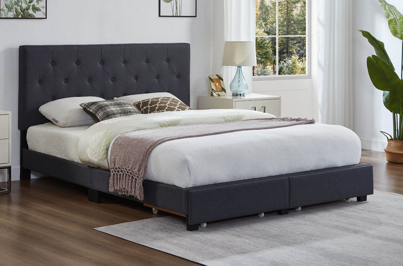 T2125 - Storage Bed, Adjustable Headboard, Platform Bed and 2 Built-in Drawers