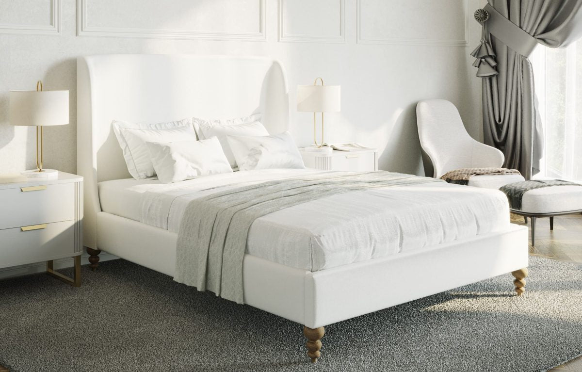 Acadia Platform Bed - Grey Linen or White Linen