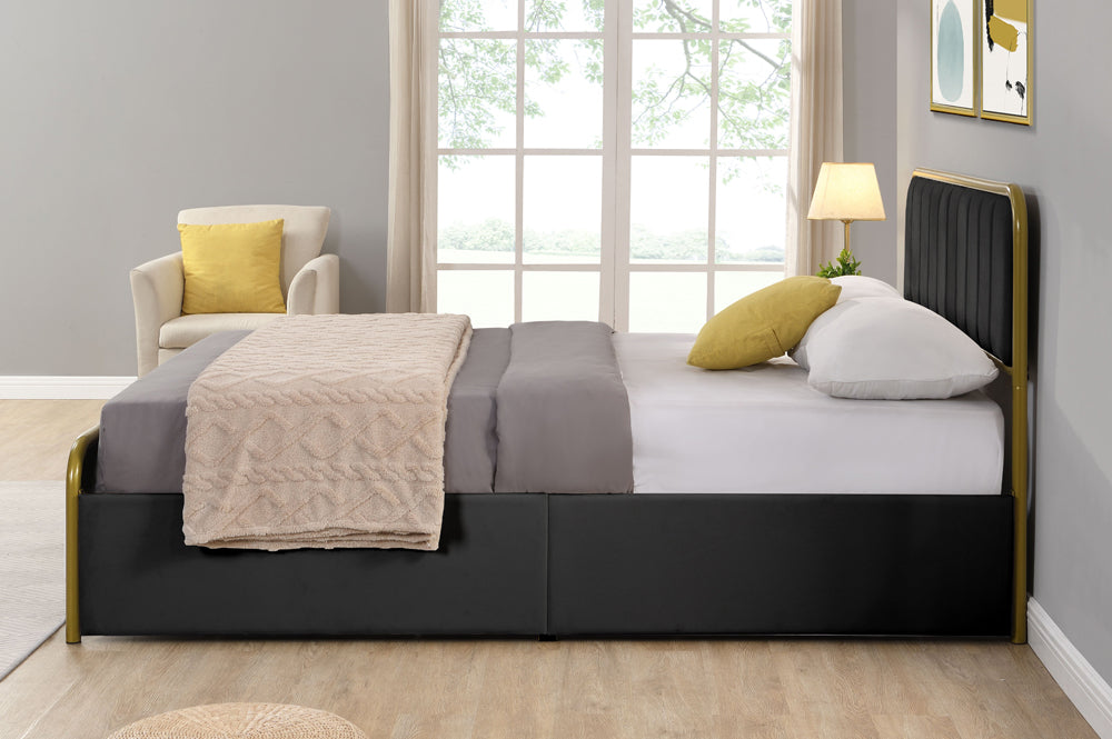 Gottingen Storage Bed - Black Velvet or White Velvet