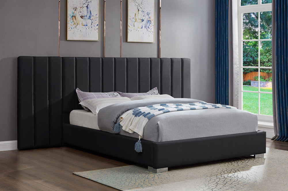 Robie Bed - Black Velvet, Grey Velvet or White Velvet