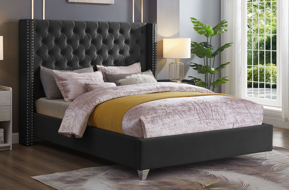 Springgarden Platform Bed - Black Velvet, Blue Velvet, Grey Velvet or White Velvet