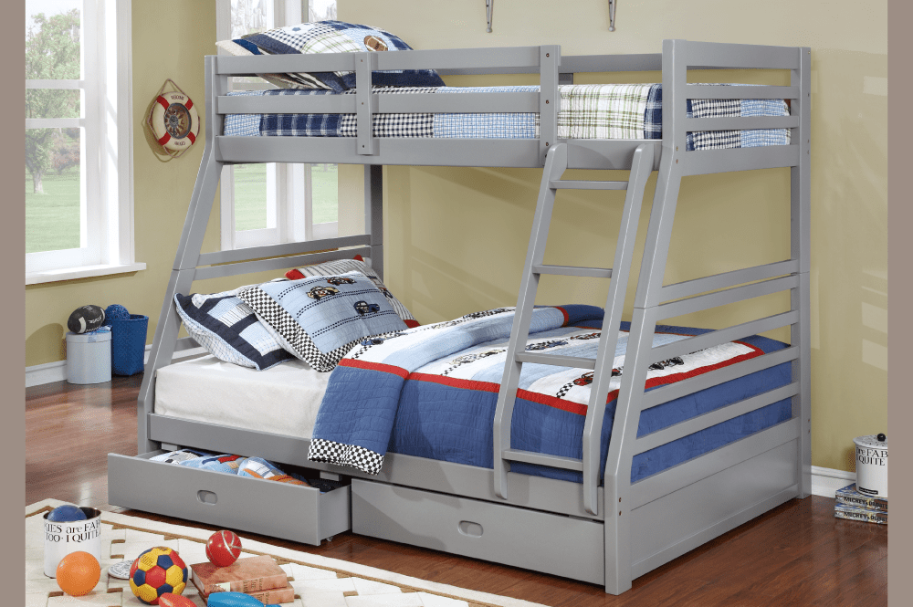T2700 - Bunk Bed with Ladder & Guard Rail for Kids, Storage Maximization with Drawers, Twin/Double