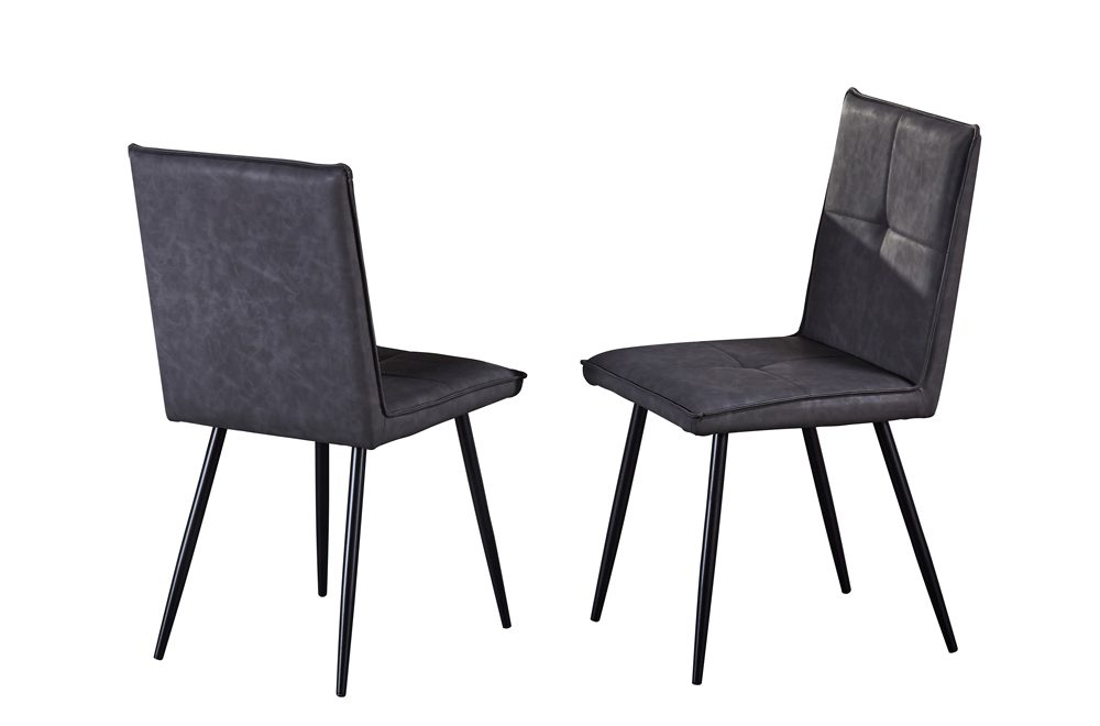 T282 - Two Dining Chairs, Grey Air Suede