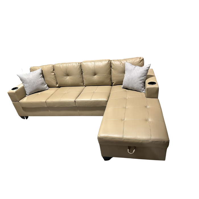 Melisa7631 Sectional Camel Air Leather