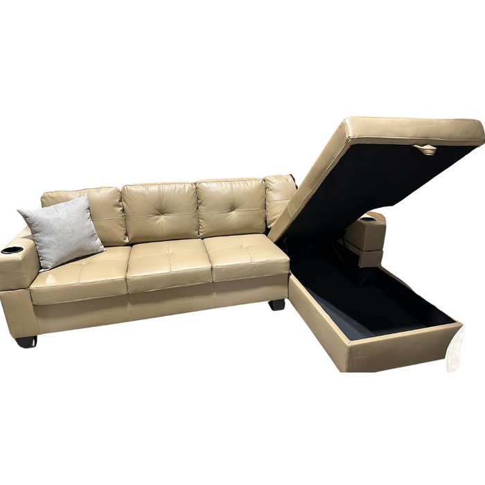 Melisa7631 Sectional Camel Air Leather