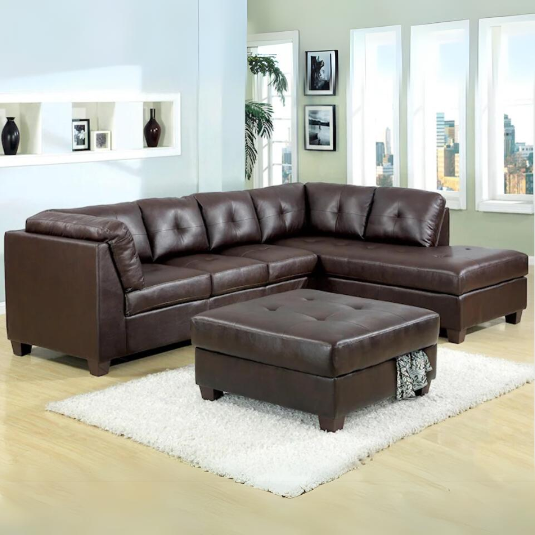 Leather deals center sectional