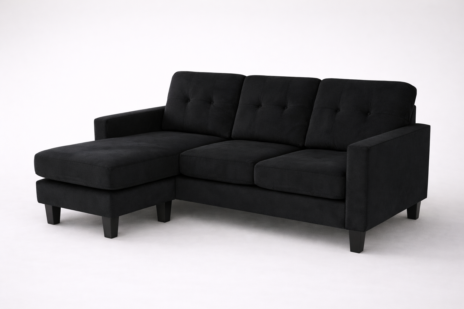 Ansel Sectional Sofa Black -  Angle view 
