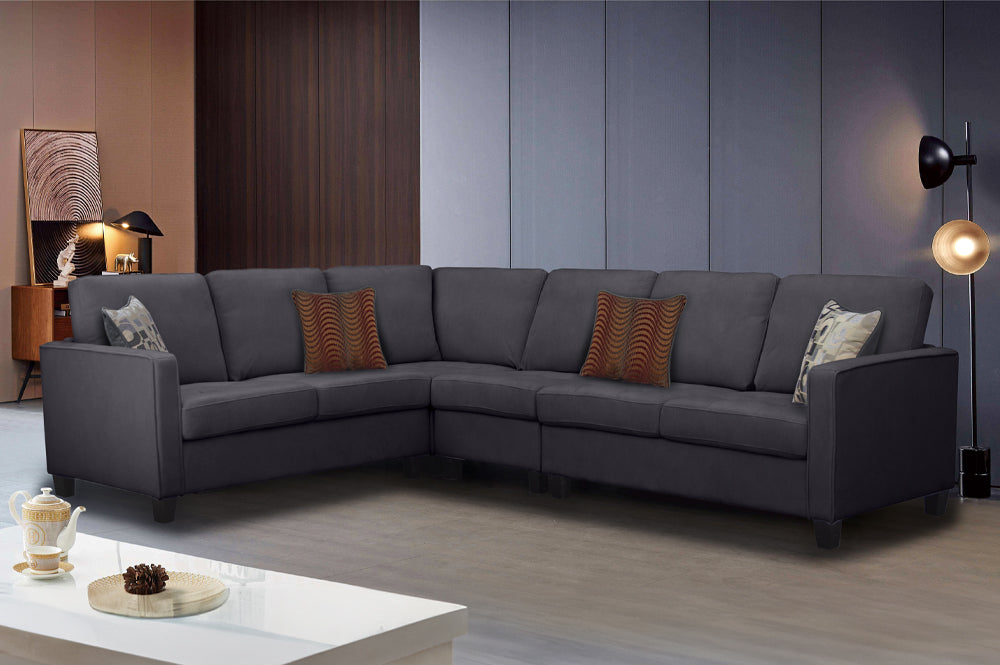 Beaumont Sectional Sofa Grey - Angle View
