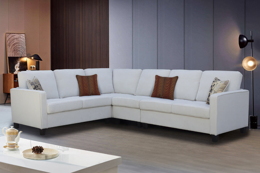 Beaumont Sectional Sofa Off-White - Angle View