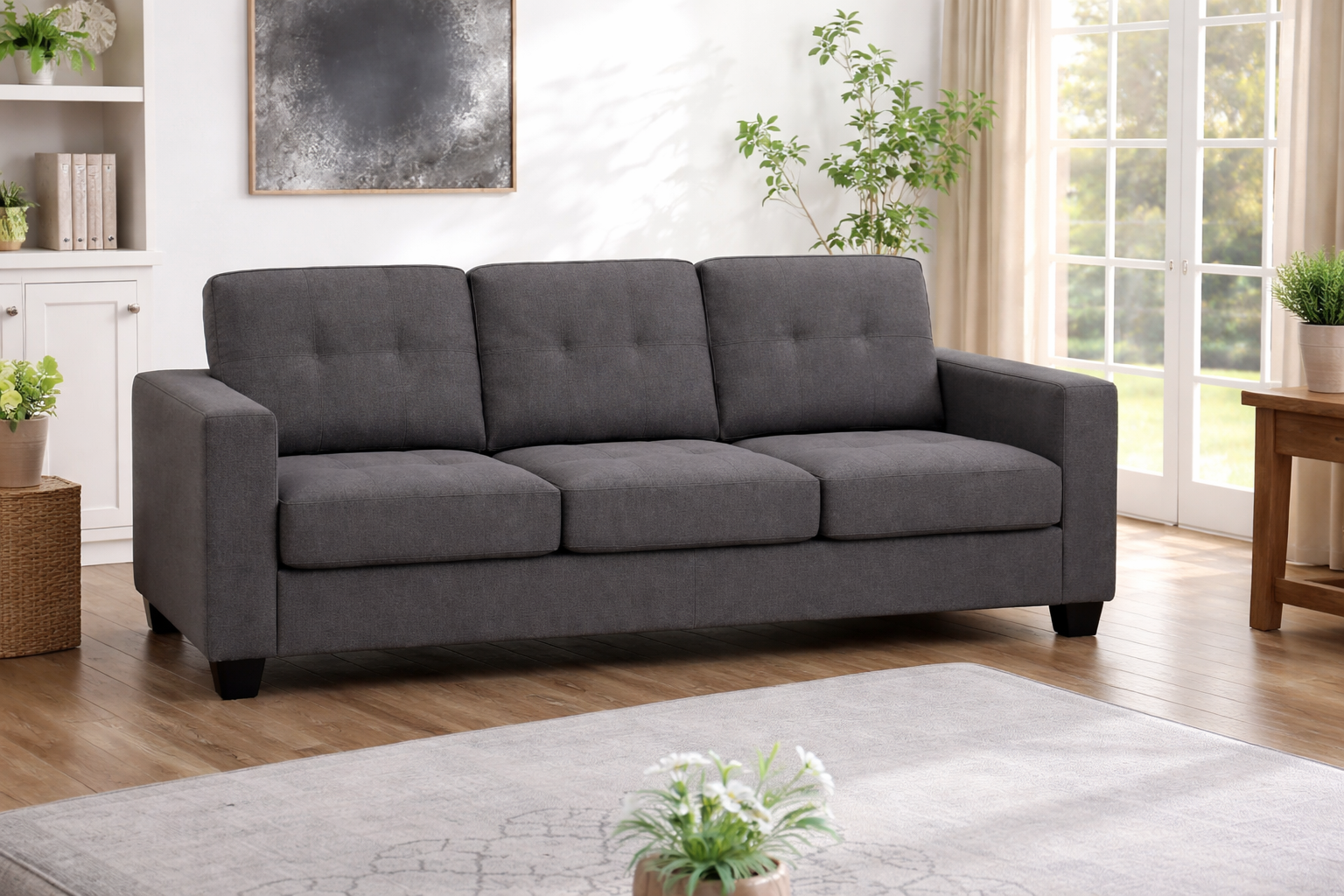 Branson Sofa Charcoal - Angle View