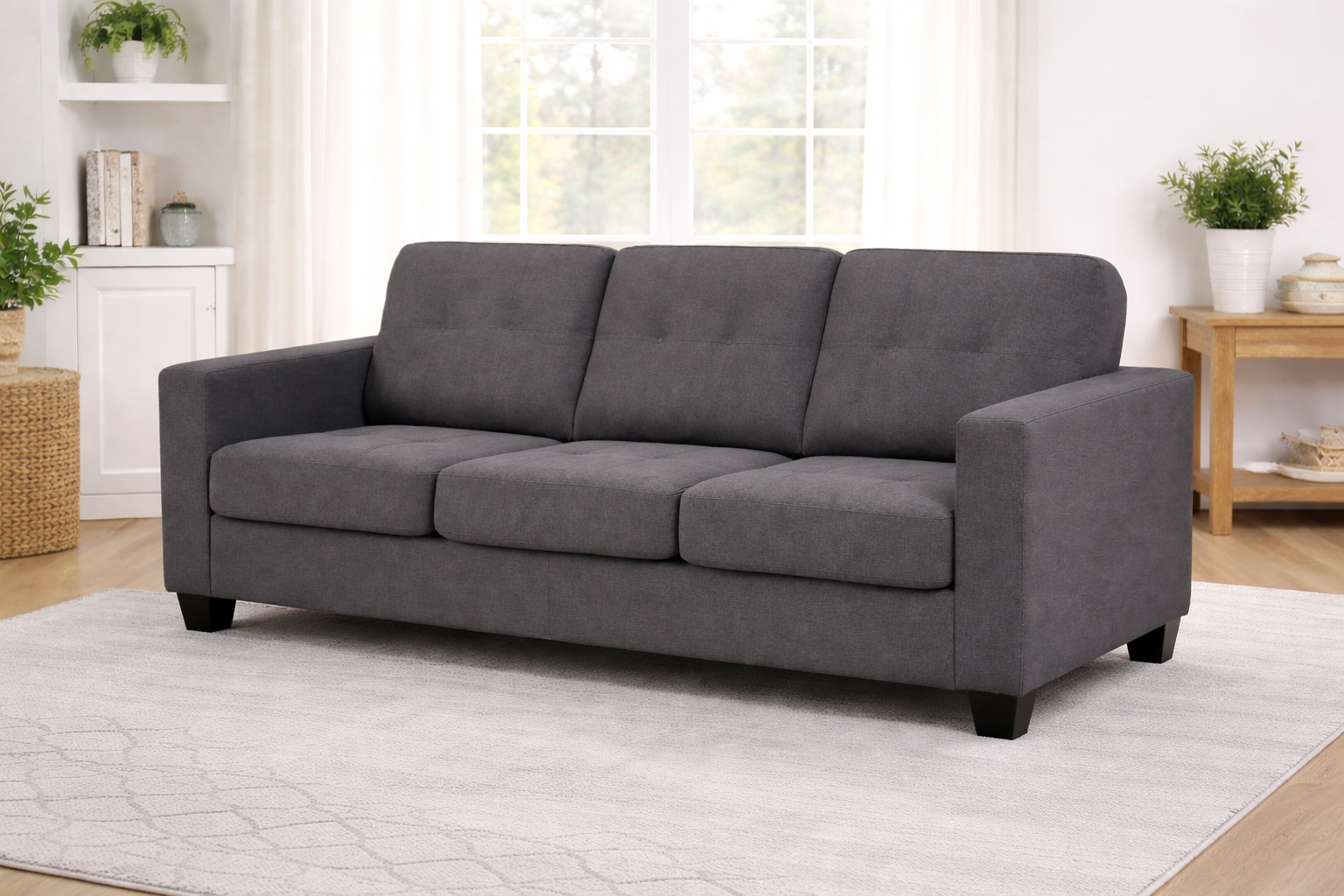 Branson Sofa Charcoal - Angle View