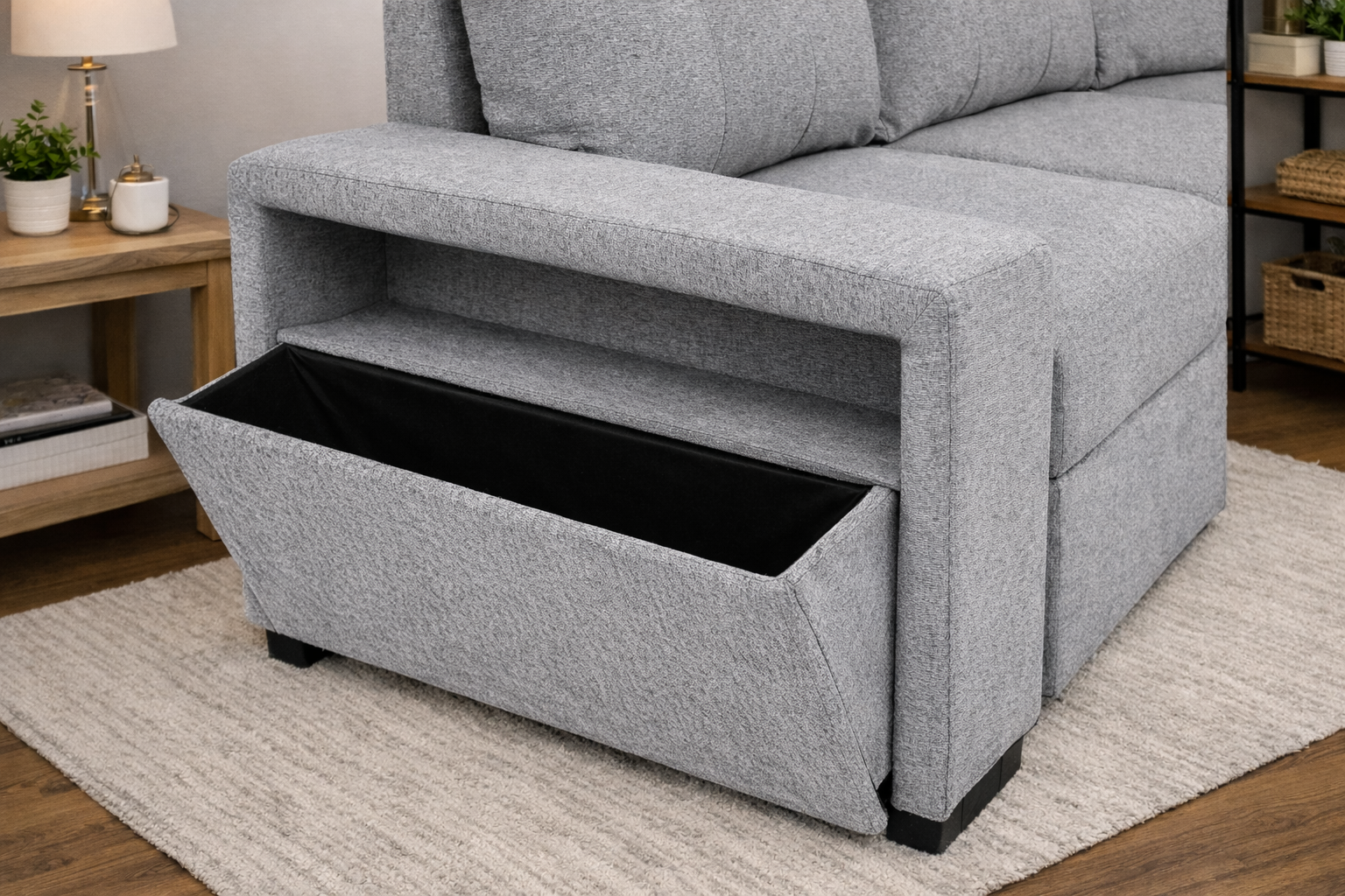 Dorian Sectional Sofa Grey - Side View