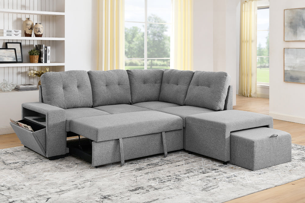 Dorian Sectional Sofa Grey - Angle View