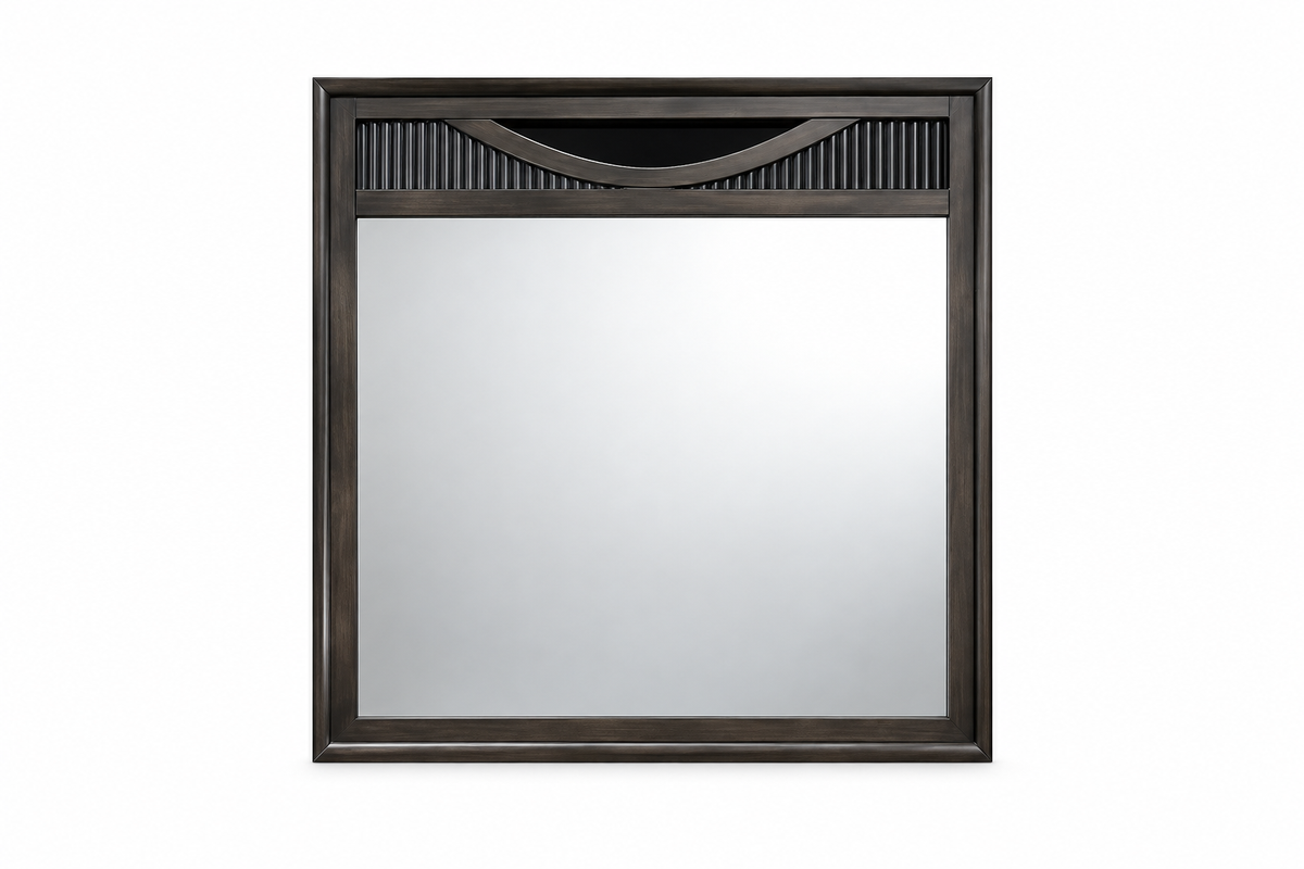 Ernest warm grey mirror, isolated view