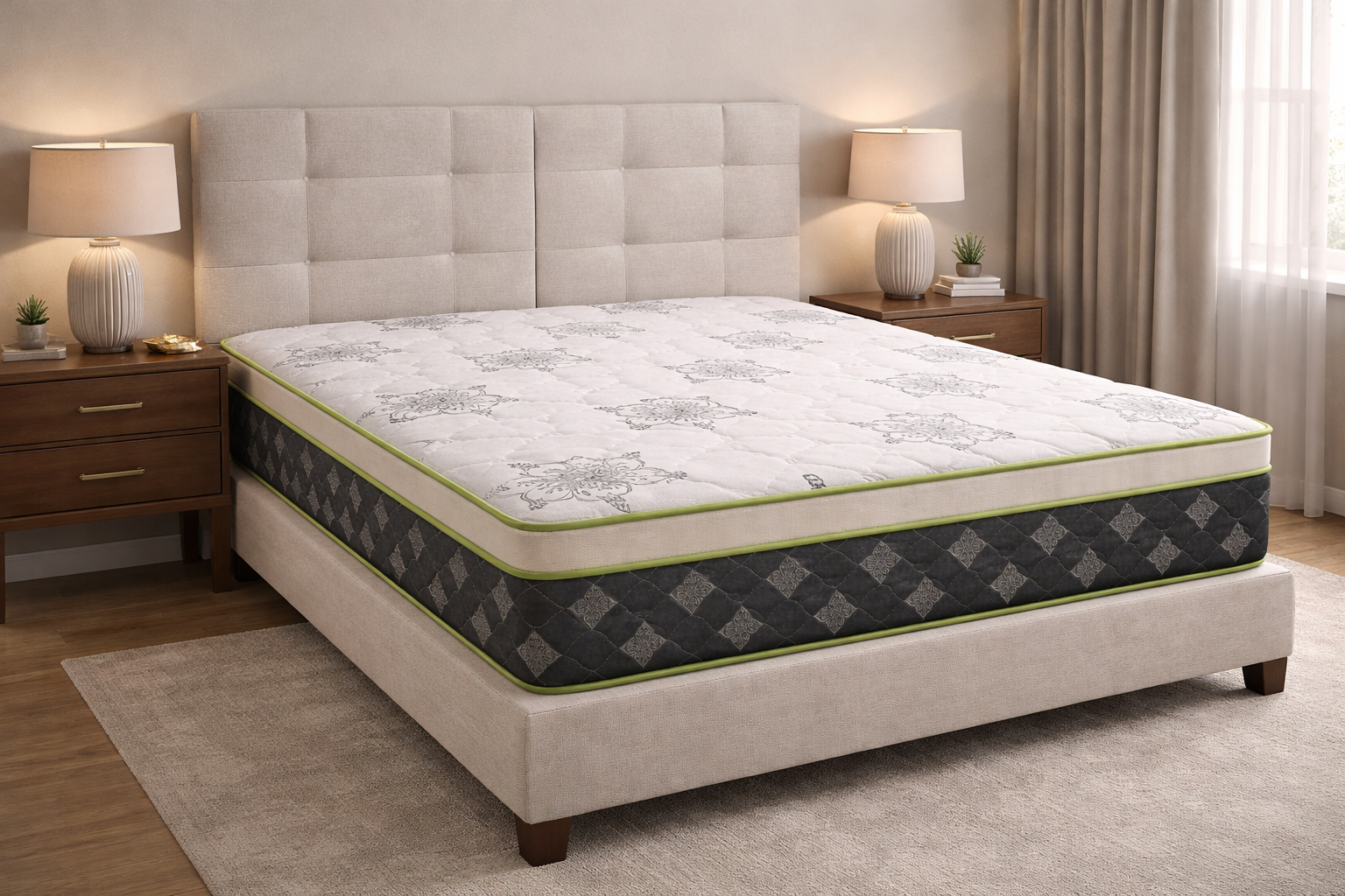 Euro Canada Extra Hard Mattress in modern bedroom setting