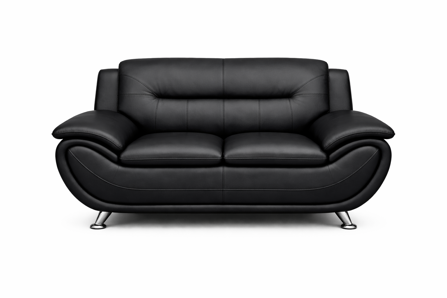 Felix Loveseat Only Black - Front View