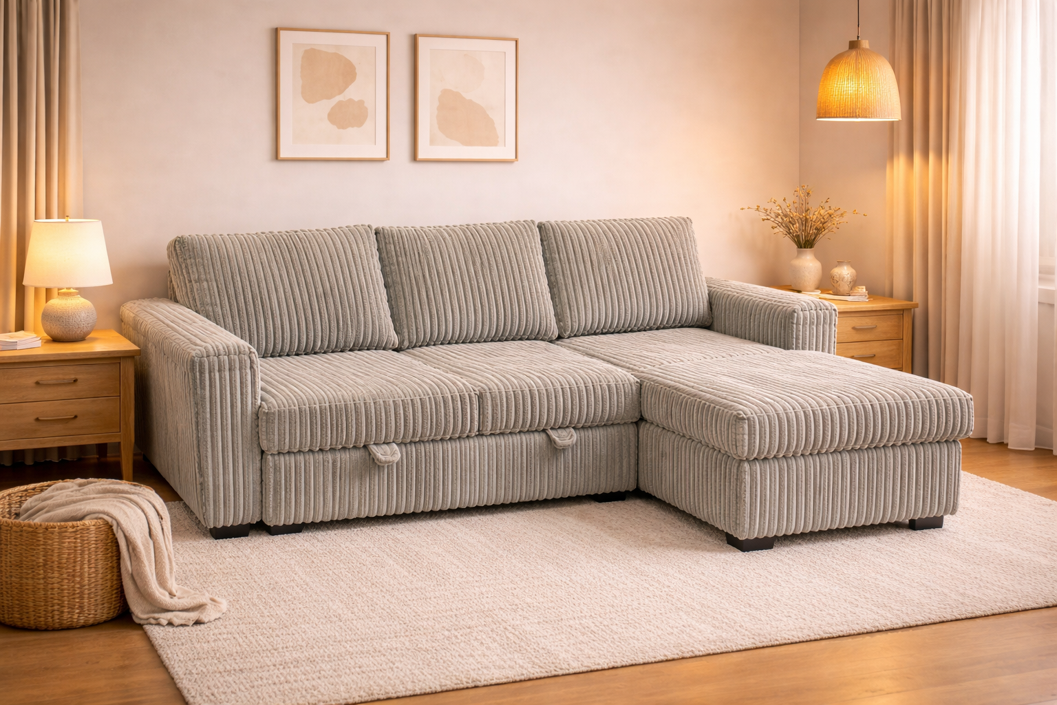Floger Sofa Bed - Corduroy - Front View