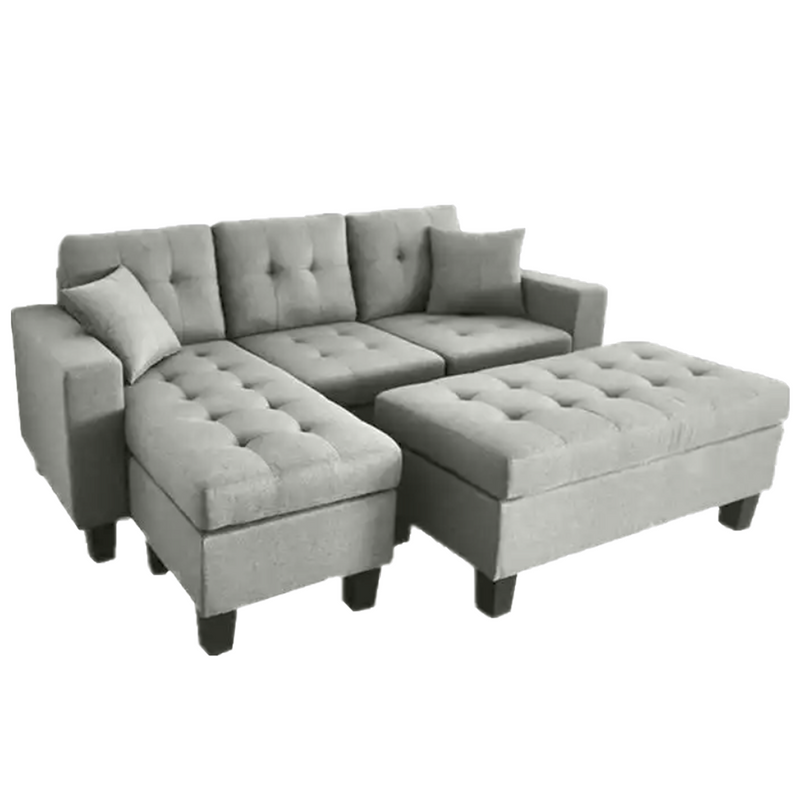 Lina Grey Velvet Fabric Sectional