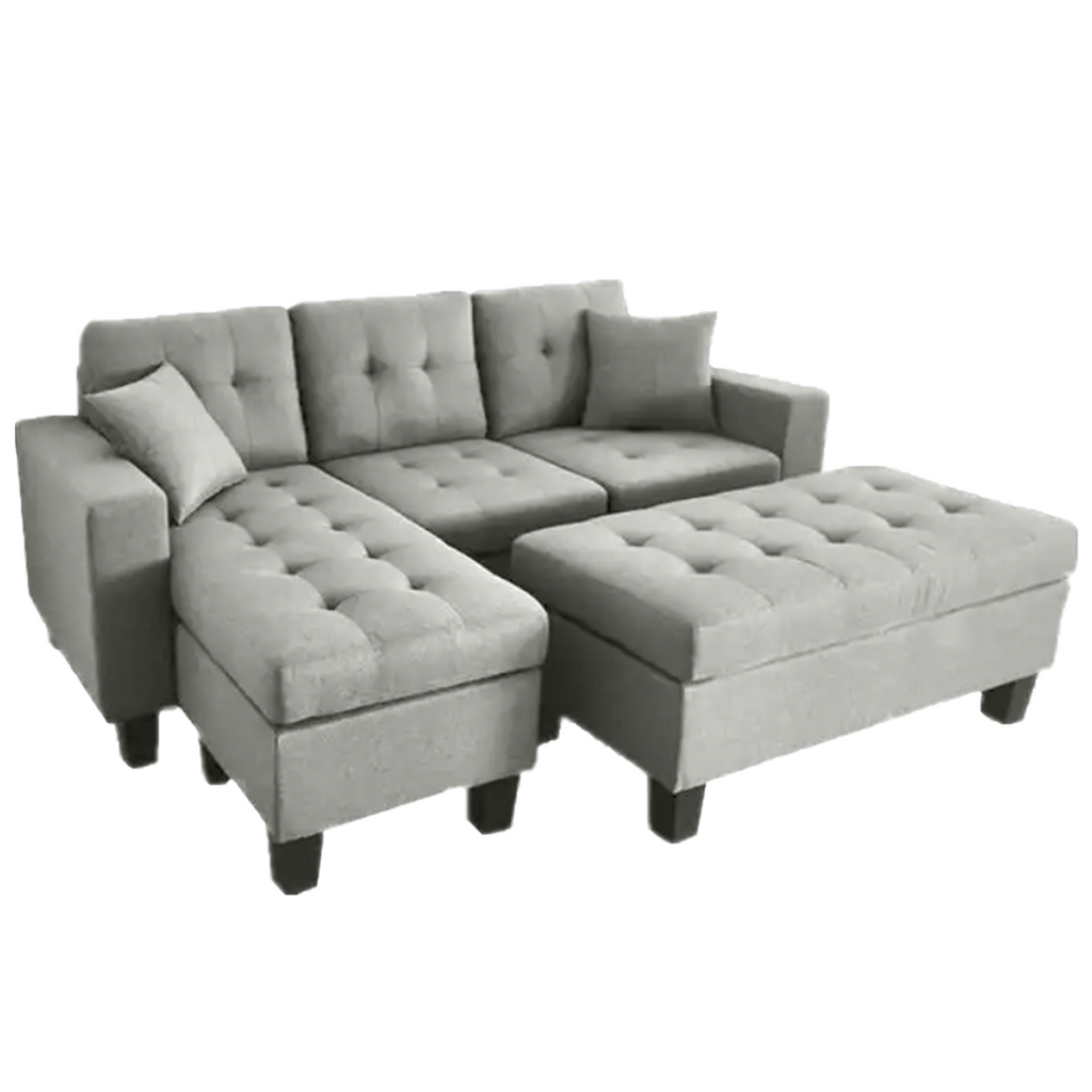 Lina Grey Velvet Fabric Reversible — Furniture Spot & Mattress Outlet