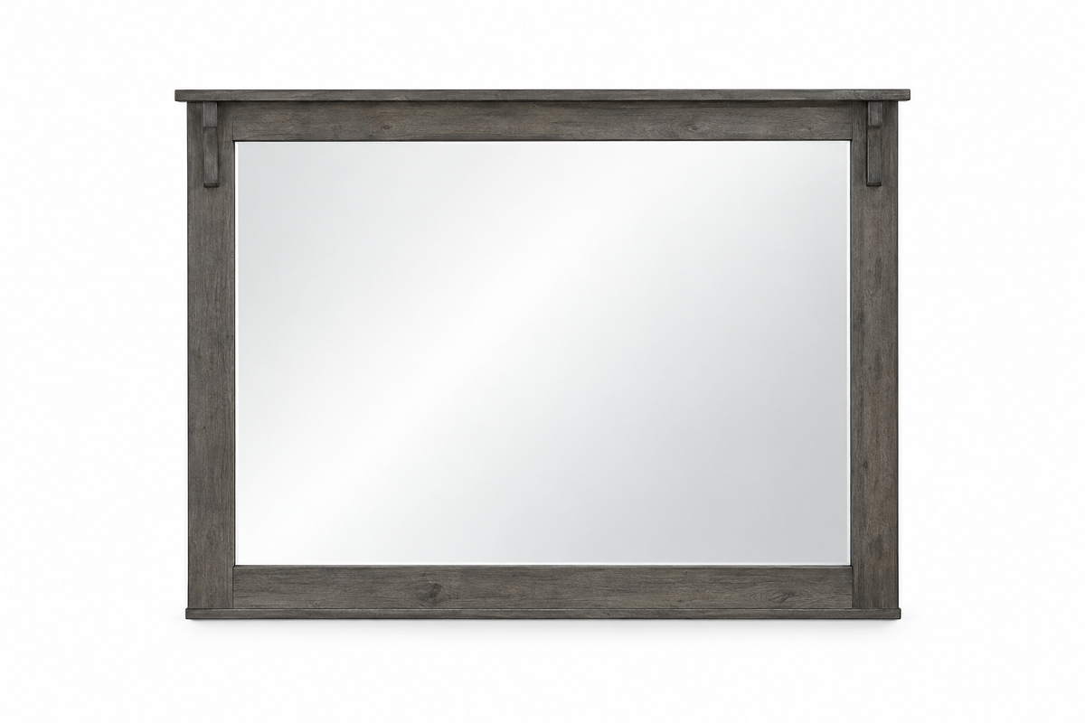 Margaret grey bedroom set mirror detail, isolated view