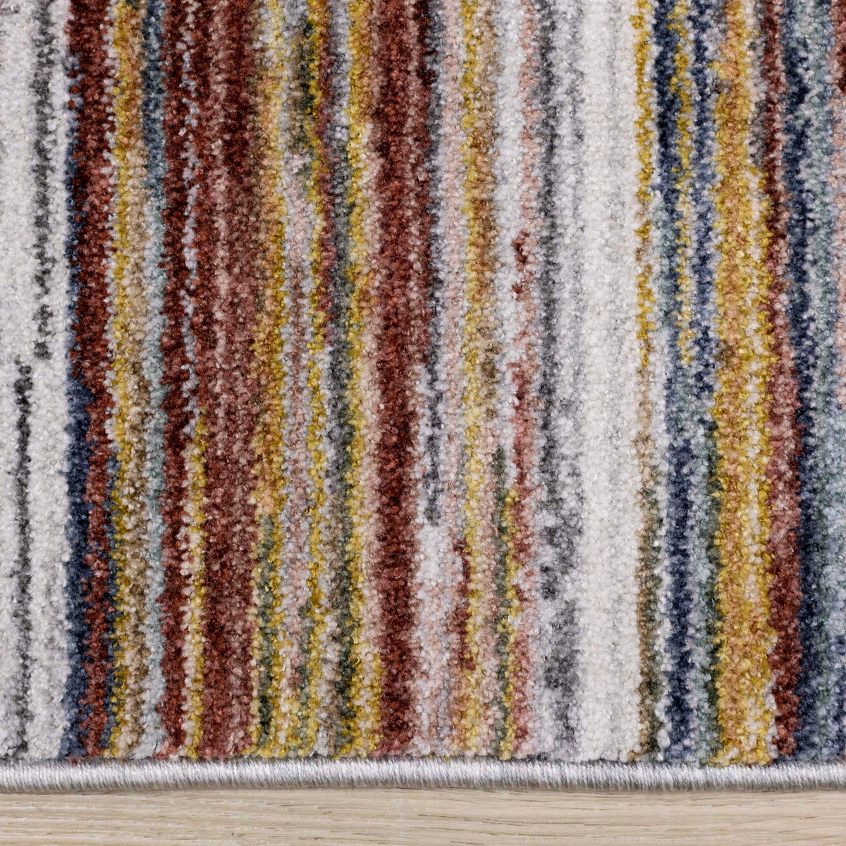 Marisa multicolour stripe area rug - texture and styling view 4