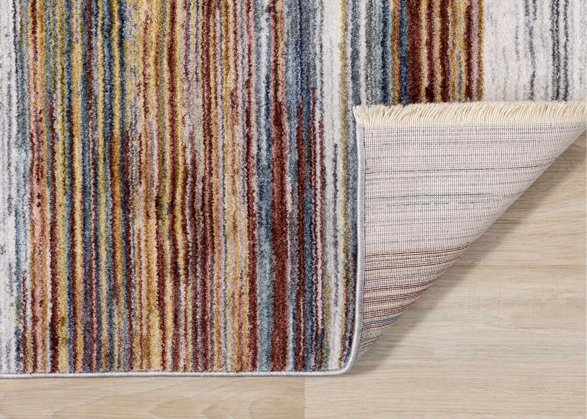 Marisa multicolour stripe area rug - texture and styling view 7