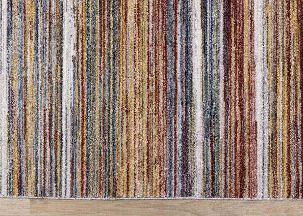 Marisa multicolour stripe area rug - texture and styling view 8