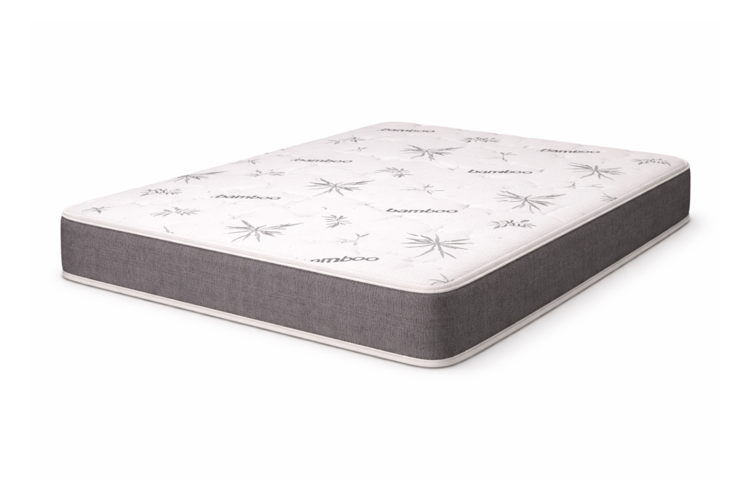 Marrisa 8 inch foam mattress with bamboo cover on white background