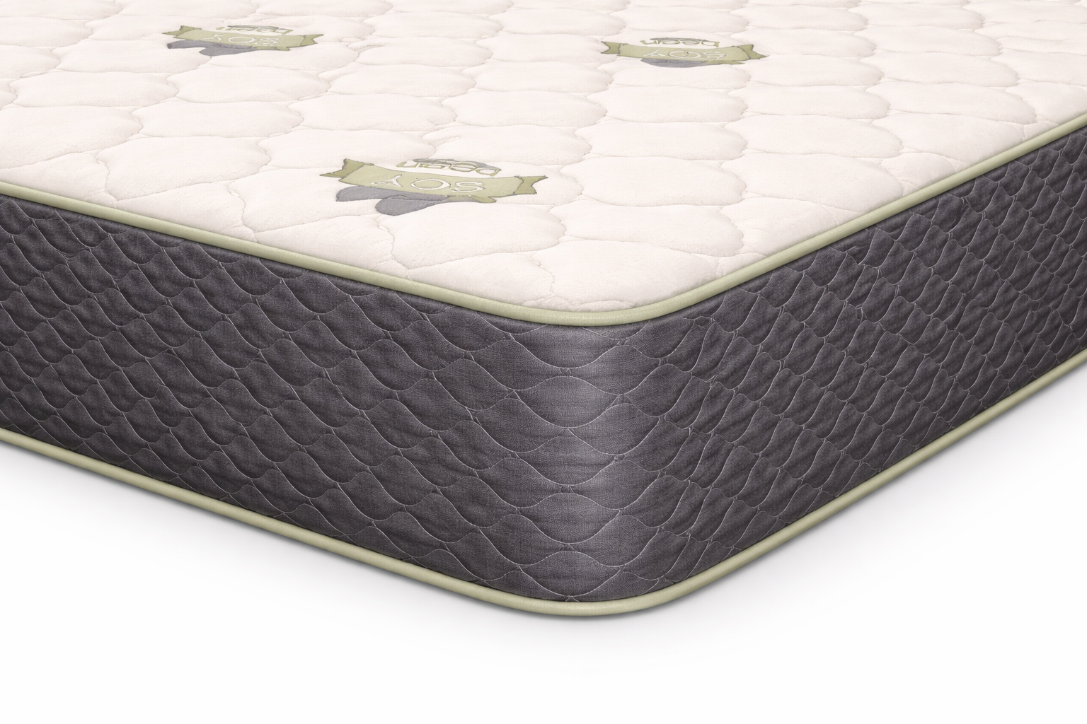 Milano memory foam mattress corner detail showing stitching and side fabric