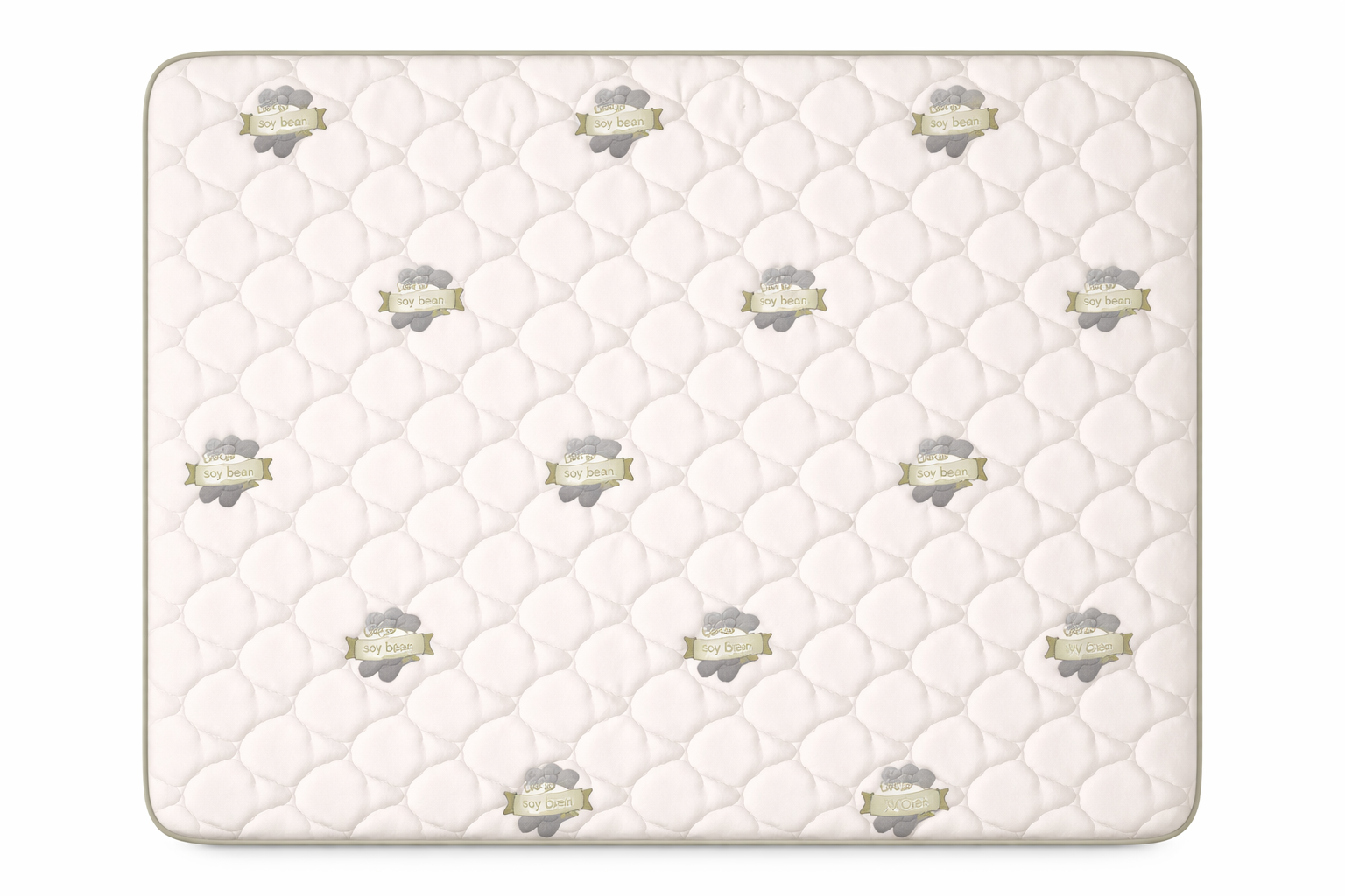Milano memory foam mattress top view showing soy bean quilted pattern