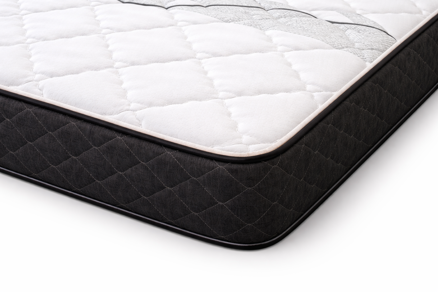 Noah mattress corner detail – stitching, tight top edge, and side fabric