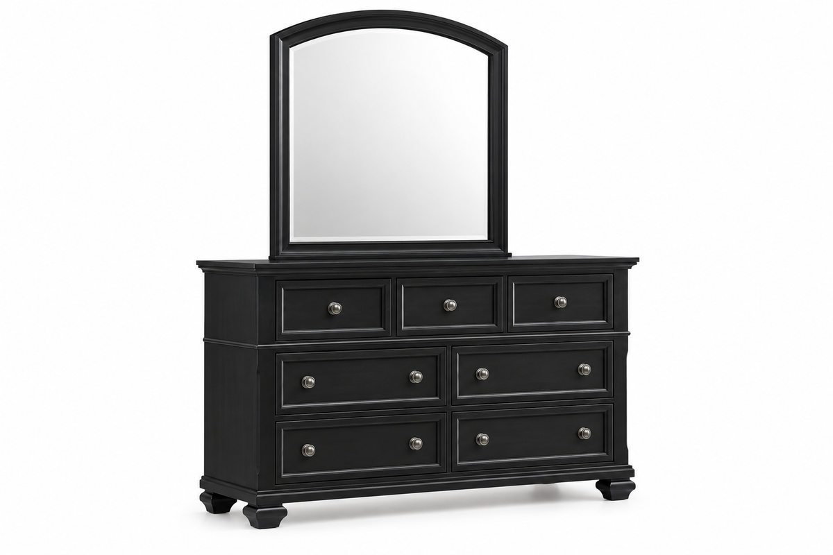 Romeo black bedroom set - black dresser, product view