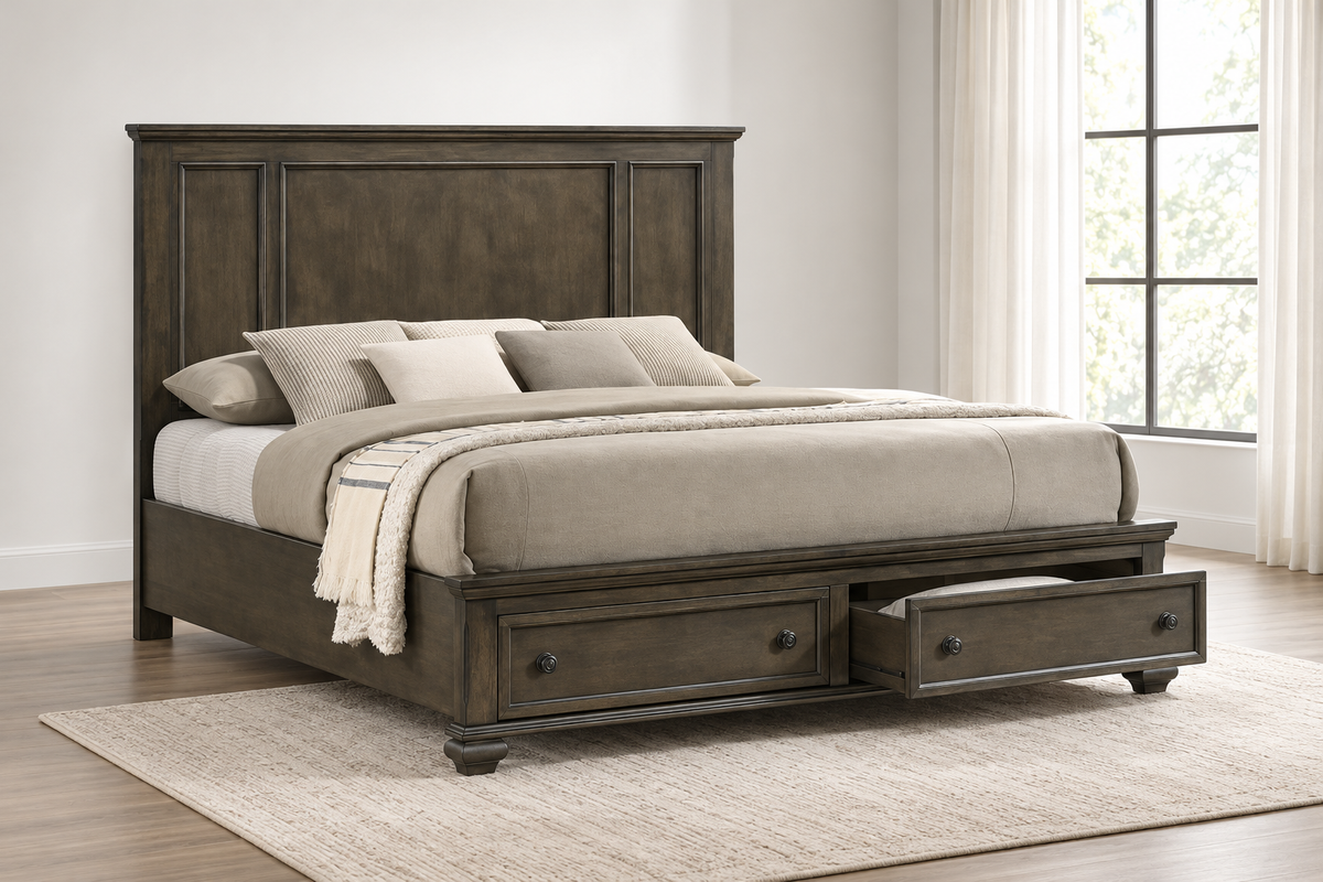 Romeo grey bedroom set - grey bed, product photograph