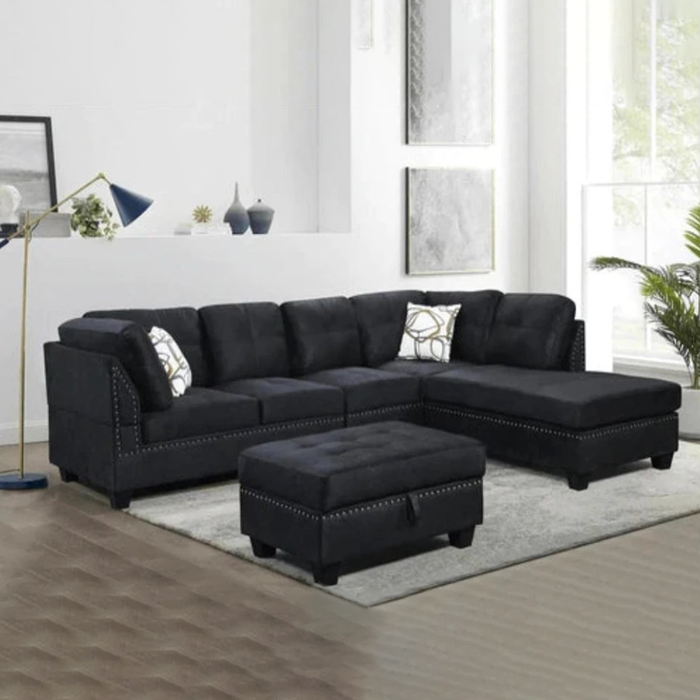 Snow Fabric Reversible Sectional