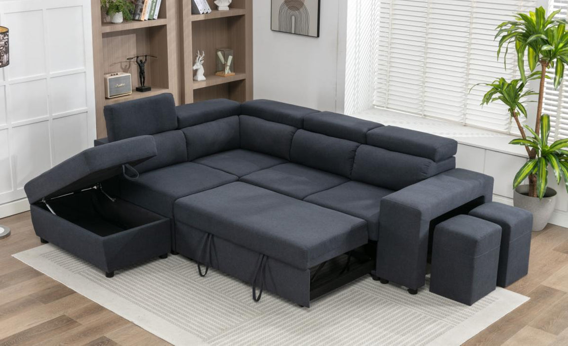 F-1001 Dale Gray Fabric Pull-out Sofa Bed