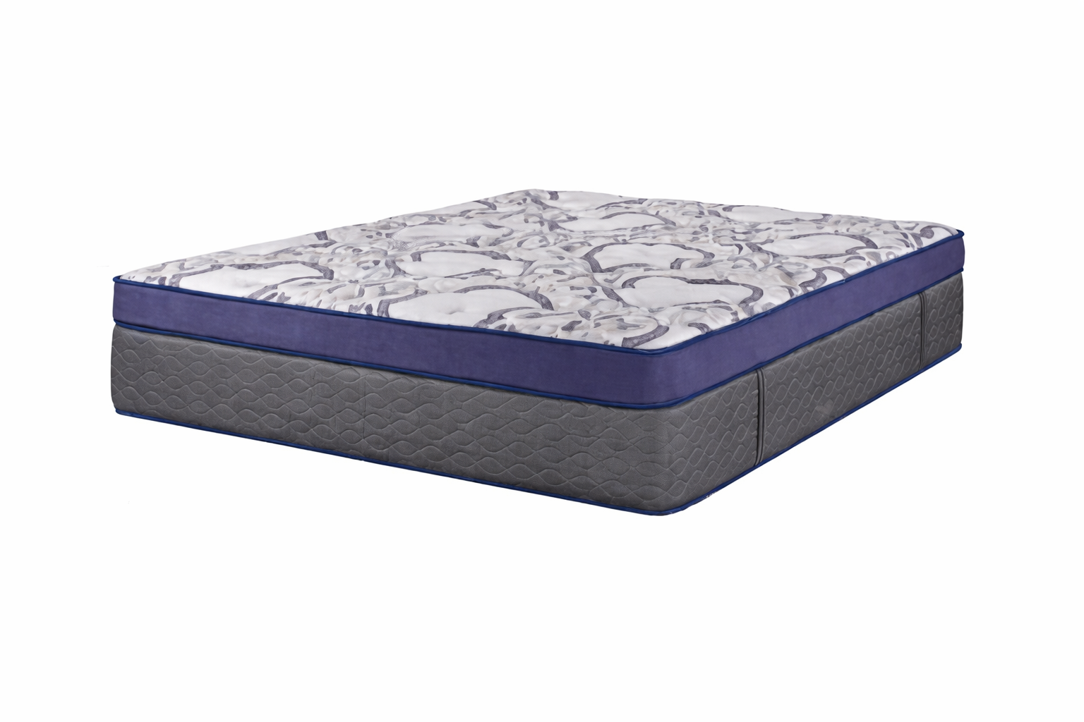 Tension Ease Luxury memory foam mattress in queen size shown at a 3/4 angle on a white background