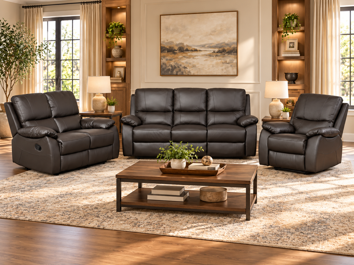 Trinity 3-Piece Sofa Set Espresso