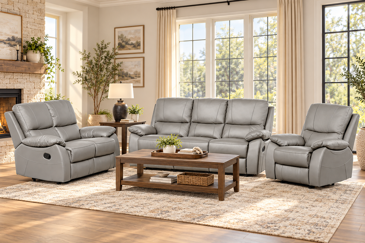 Trinity 3-Piece Sofa Set Light Grey