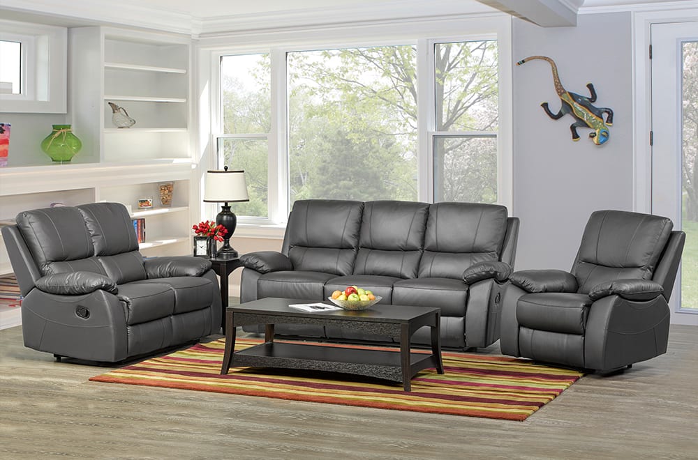 Trinity 3-Piece Sofa Set Charcoal - Angle View
