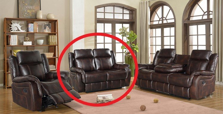 7770 Two-Tone Brown - Love Seat / 2 seater Recliner