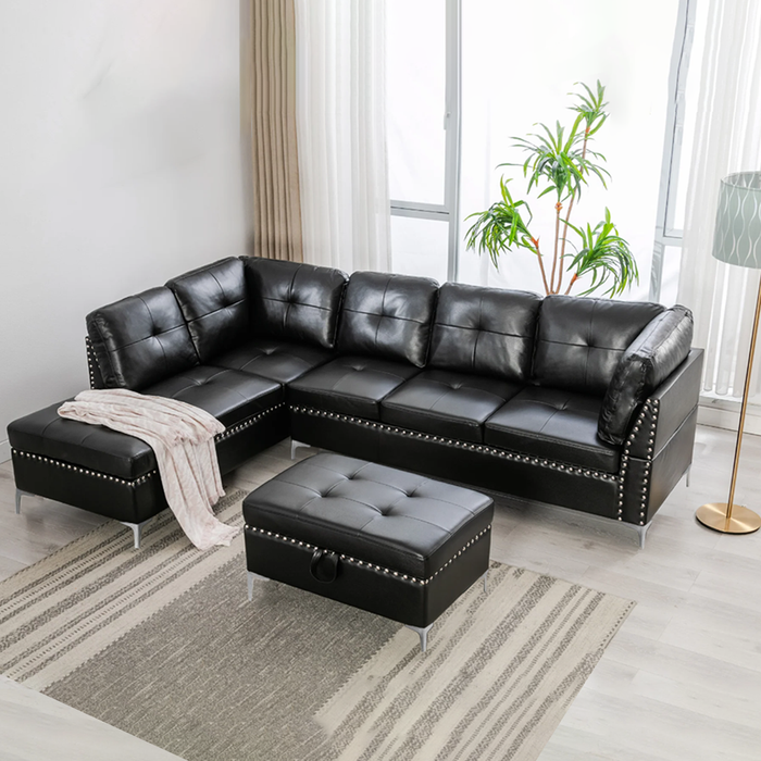 Pu discount leather sectional