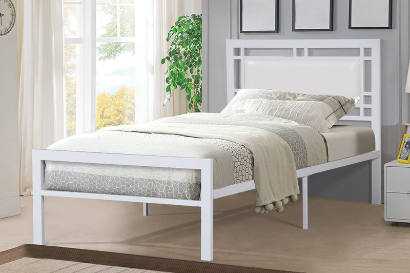 T2201 - Platform Bed with Headboard, Black or White