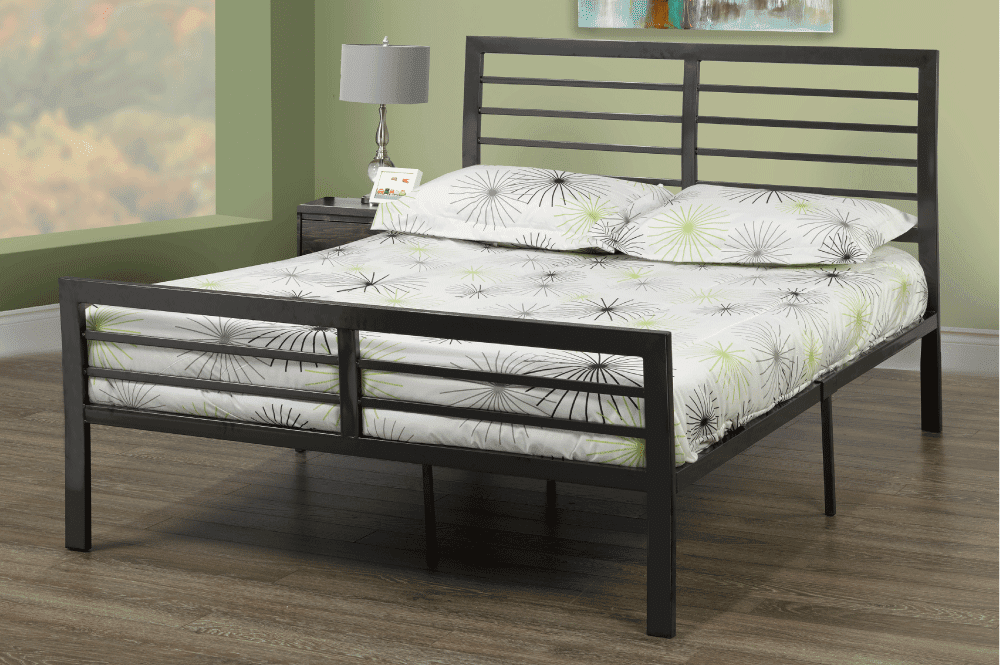 Wesley Metal Platform Bed Charcoal - Angled view